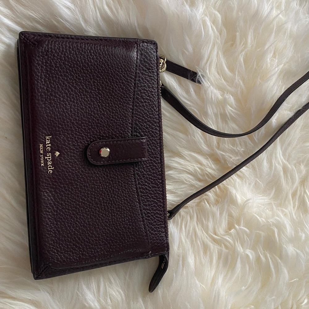 Kate Spade Jackson Small Tab Crossbody bag in Chocolate Cherry